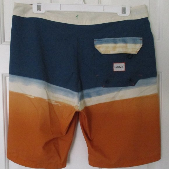 Hurley Mens Blue Orange Stretch Swim Board Short NWOT - Size 34W* - Picture 4 of 4